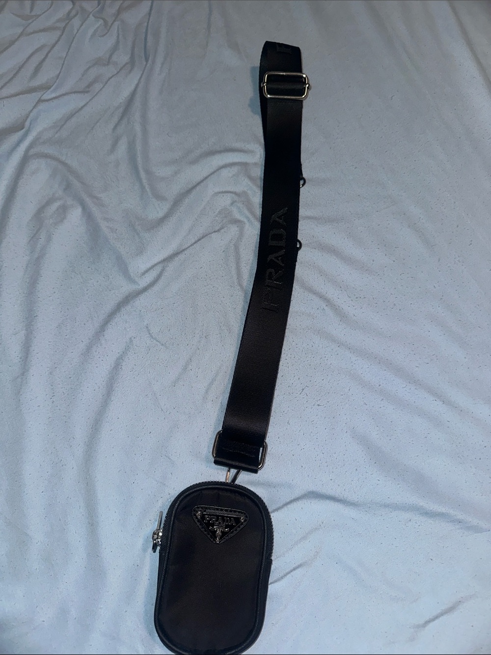 Prada Black Nylon Crossbody Pouch with Logo Strap